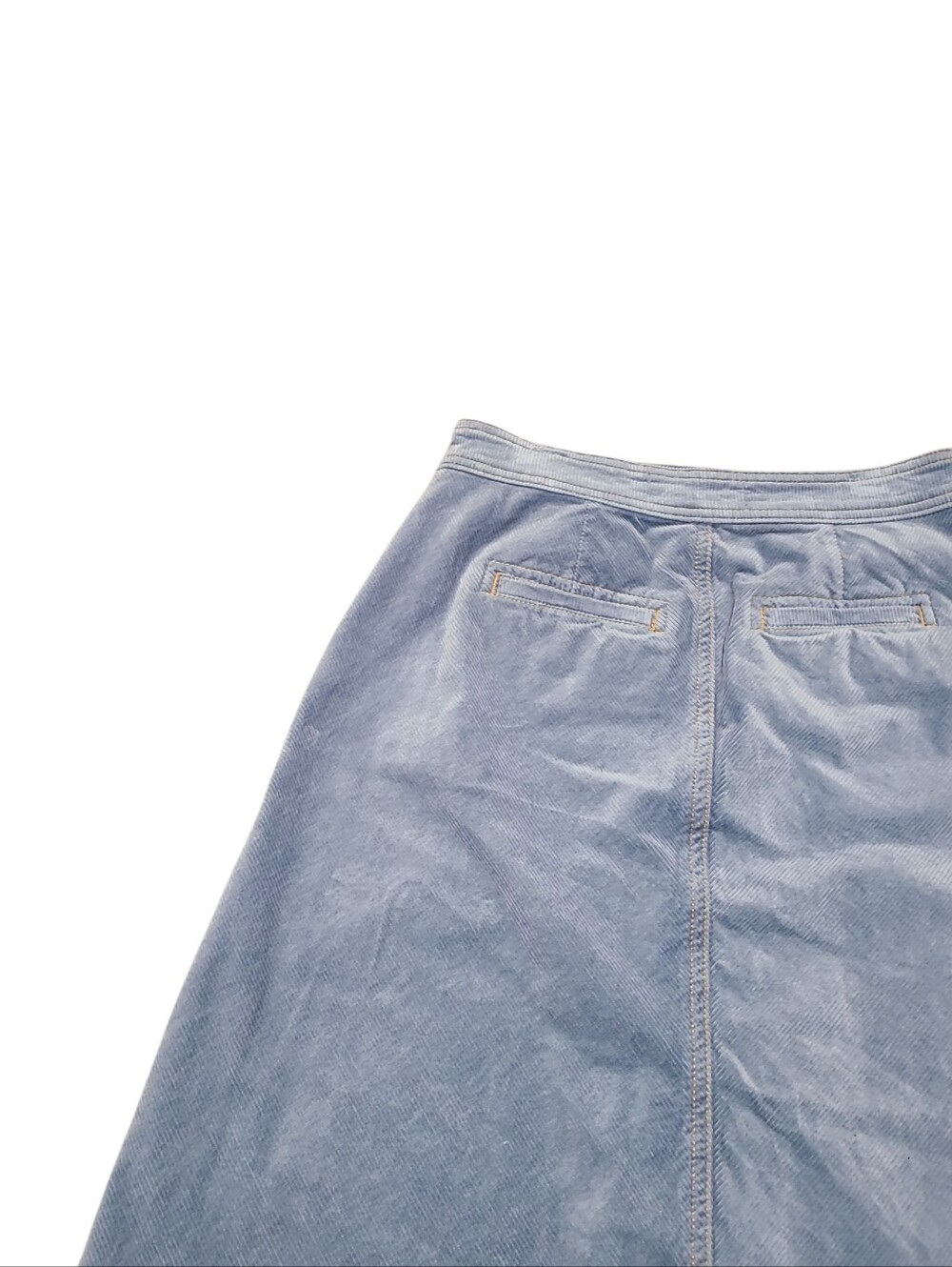 Anthropologie Light Sky Blue Corduroy Button-Front A-line Midi Skirt Womens 2 - Picture 8 of 11
